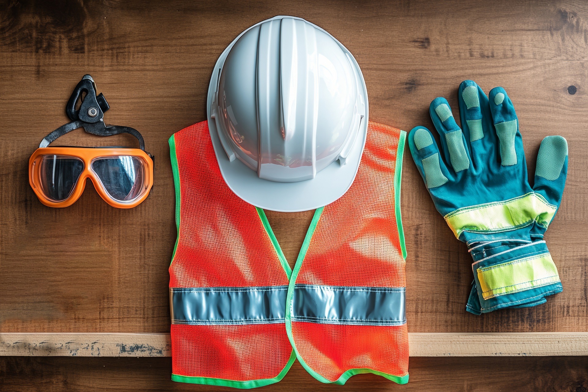 Schutzhelm Weste Handschuhe und Brille | Arbeitsschutz E-Learning